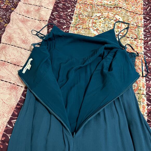 Miami LARGE Adjustable Spaghetti Strap Eyelet Crochet Detail Midi Sundress - Picture 10 of 14